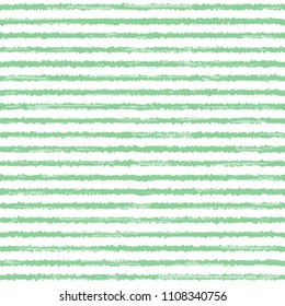 Stripy seamless vector pattern. Uneven green stripes with texture on white background. Beautiful abstract illustration for paper, textile or surface design.