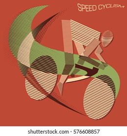 Stripy speed cyclist