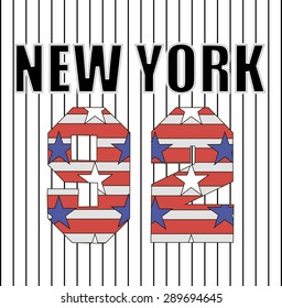 Stripy sporty baseball graphic in vector