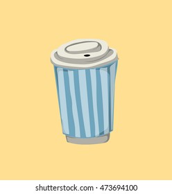 Stripy take away coffee cup.