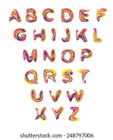 Stripy vector colorful alphabet
