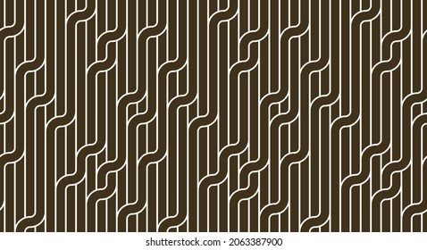 Stripy vector seamless pattern with woven lines, geometric abstract background, stripy net, optical maze, web network.
