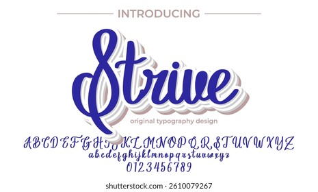 Strive Font Stylish brush painted an uppercase vector letters, alphabet, typeface