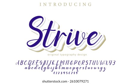 Strive Font Stylish brush painted an uppercase vector letters, alphabet, typeface