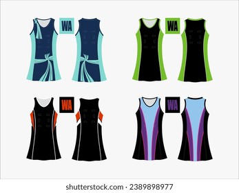Strive in Style: Netball A-Line Dress Collection - Set of 4 Exclusive Designs for the Ultimate Sporting Elegance Netball and backetball dress