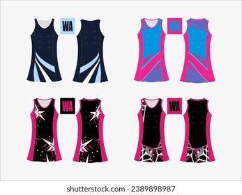 Strive in Style: Netball A-Line Dress Collection - Set of 4 Exclusive Designs for the Ultimate Sporting Elegance Netball and backetball dress