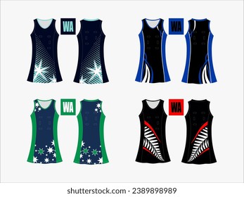 Strive in Style: Netball A-Line Dress Collection - Set of 4 Exclusive Designs for the Ultimate Sporting Elegance Netball and backetball dress