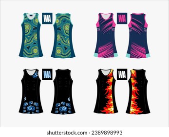 Strive in Style: Netball A-Line Dress Collection - Set of 4 Exclusive Designs for the Ultimate Sporting Elegance Netball and backetball dress