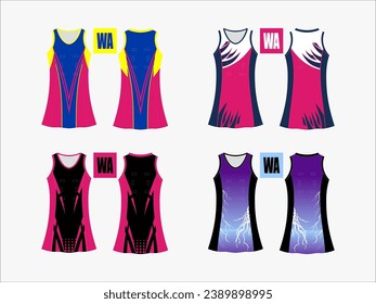 Strive in Style: Netball A-Line Dress Collection - Set of 4 Exclusive Designs for the Ultimate Sporting Elegance Netball and backetball dress
