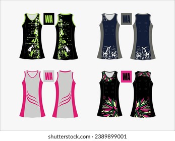 Strive in Style: Netball A-Line Dress Collection - Set of 4 Exclusive Designs for the Ultimate Sporting Elegance Netball and backetball dress