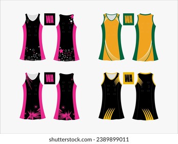Strive in Style: Netball A-Line Dress Collection - Set of 4 Exclusive Designs for the Ultimate Sporting Elegance Netball and backetball dress