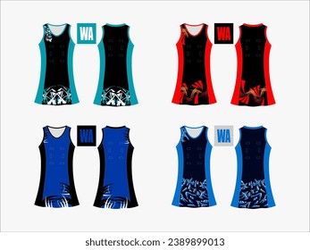 Strive in Style: Netball A-Line Dress Collection - Set of 4 Exclusive Designs for the Ultimate Sporting Elegance Netball and backetball dress