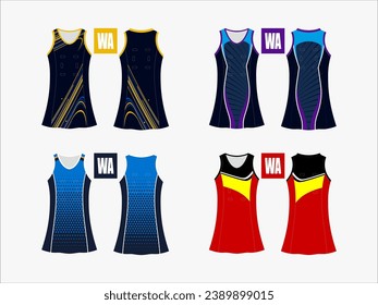 Strive in Style: Netball A-Line Dress Collection - Set of 4 Exclusive Designs for the Ultimate Sporting Elegance Netball and backetball dress