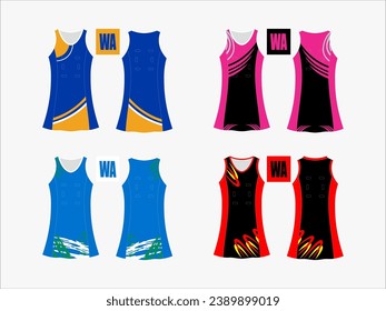 Strive in Style: Netball A-Line Dress Collection - Set of 4 Exclusive Designs for the Ultimate Sporting Elegance Netball and backetball dress