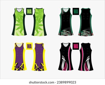 Strive in Style: Netball A-Line Dress Collection - Set of 4 Exclusive Designs for the Ultimate Sporting Elegance Netball and backetball dress