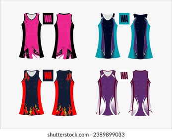 Strive in Style: Netball A-Line Dress Collection - Set of 4 Exclusive Designs for the Ultimate Sporting Elegance Netball and backetball dress