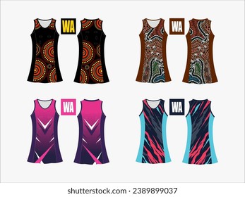 Strive in Style: Netball A-Line Dress Collection - Set of 4 Exclusive Designs for the Ultimate Sporting Elegance Netball and backetball dress