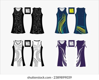 Strive in Style: Netball A-Line Dress Collection - Set of 4 Exclusive Designs for the Ultimate Sporting Elegance Netball and backetball dress