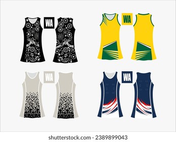 Strive in Style: Netball A-Line Dress Collection - Set of 4 Exclusive Designs for the Ultimate Sporting Elegance Netball and backetball dress