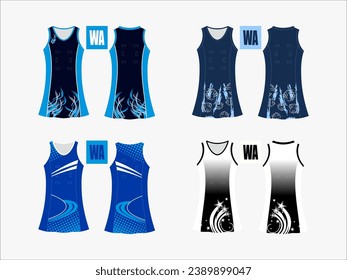 Strive in Style: Netball A-Line Dress Collection - Set of 4 Exclusive Designs for the Ultimate Sporting Elegance Netball and backetball dress