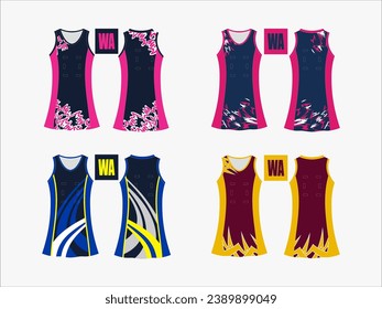 Strive in Style: Netball A-Line Dress Collection - Set of 4 Exclusive Designs for the Ultimate Sporting Elegance Netball and backetball dress