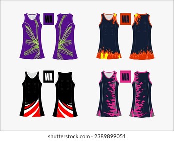 Strive in Style: Netball A-Line Dress Collection - Set of 4 Exclusive Designs for the Ultimate Sporting Elegance Netball and backetball dress