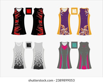 Strive in Style: Netball A-Line Dress Collection - Set of 4 Exclusive Designs for the Ultimate Sporting Elegance Netball and backetball dress