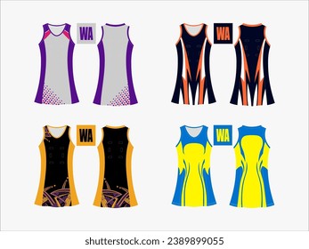 Strive in Style: Netball A-Line Dress Collection - Set of 4 Exclusive Designs for the Ultimate Sporting Elegance Netball and backetball dress