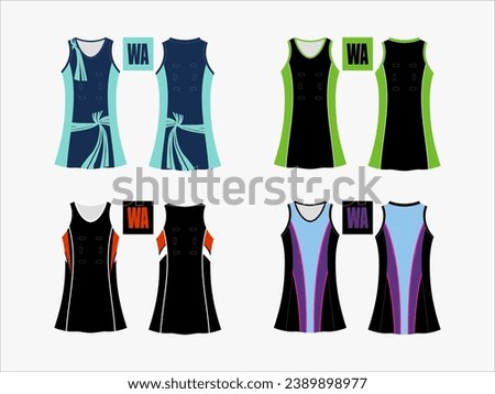 Strive in Style: Netball A-Line Dress Collection - Set of 4 Exclusive Designs for the Ultimate Sporting Elegance Netball and backetball dress