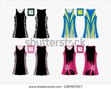 Strive in Style: Netball A-Line Dress Collection - Set of 4 Exclusive Designs for the Ultimate Sporting Elegance Netball and backetball dress