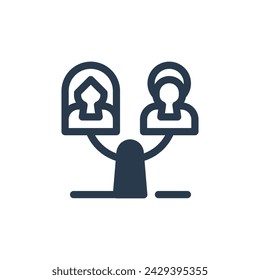 Striving for Equality on Women's Day Vector Icon Illustration