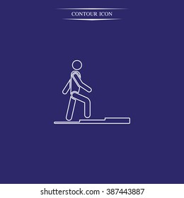Striving for higher profits. Flat icon.