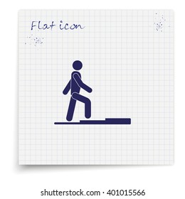 Striving for higher profits. Flat icon.
