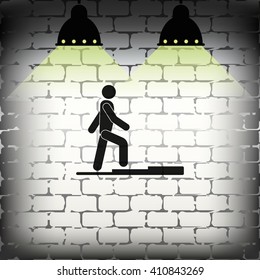 Striving for higher profits. Flat icon.