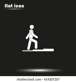 Striving for higher profits. Flat icon.