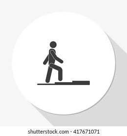 Striving for higher profits. Flat icon.