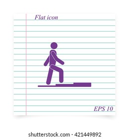Striving for higher profits. Flat icon.