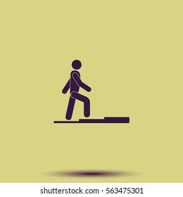 Striving for higher profits. Flat icon.
