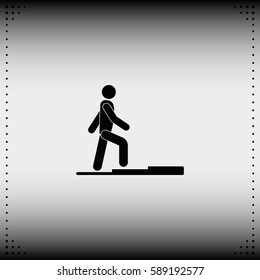 Striving for higher profits. Flat icon.