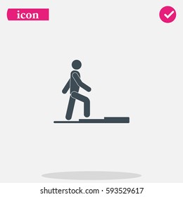 Striving for higher profits. Flat icon.