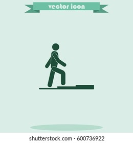 Striving for higher profits. Flat icon.