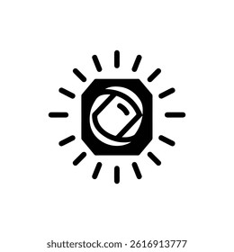 Strobe Light Beam with Arcs Icon