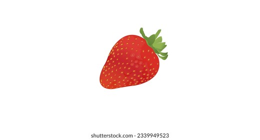 Strober Realism art vector. Strawberry Fruit Vector Illustration 
Whole strawberry.