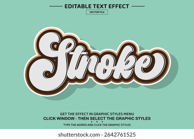 Stroke 3D editable text effect template