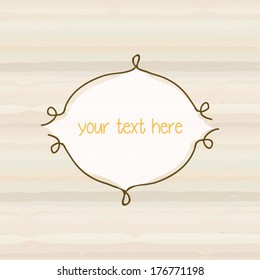 stroke background with vintage frame. vector biege and sand background.