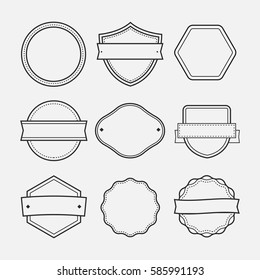 Stroke badges set for logo blank - isolated vector illustration