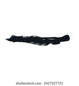 Stroke of black paint on white background 
