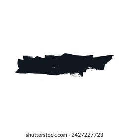 Stroke of black paint on white background 