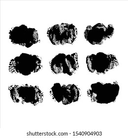 stroke black watercolor. Vector paint illustration.