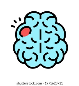 stroke brain disease color icon vector. stroke brain disease sign. isolated symbol illustration